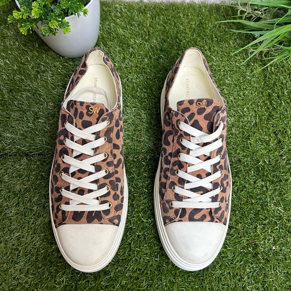 STUART WEITZMAN
 Sammy Low Top Sneaker
Cheetah Suede women size 10 like new - Picture 12 of 16